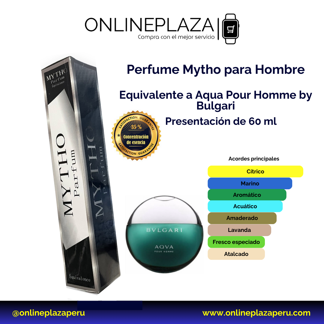 Perfume Equivalente Fragancia Aqua Pour Homme de Bulgari