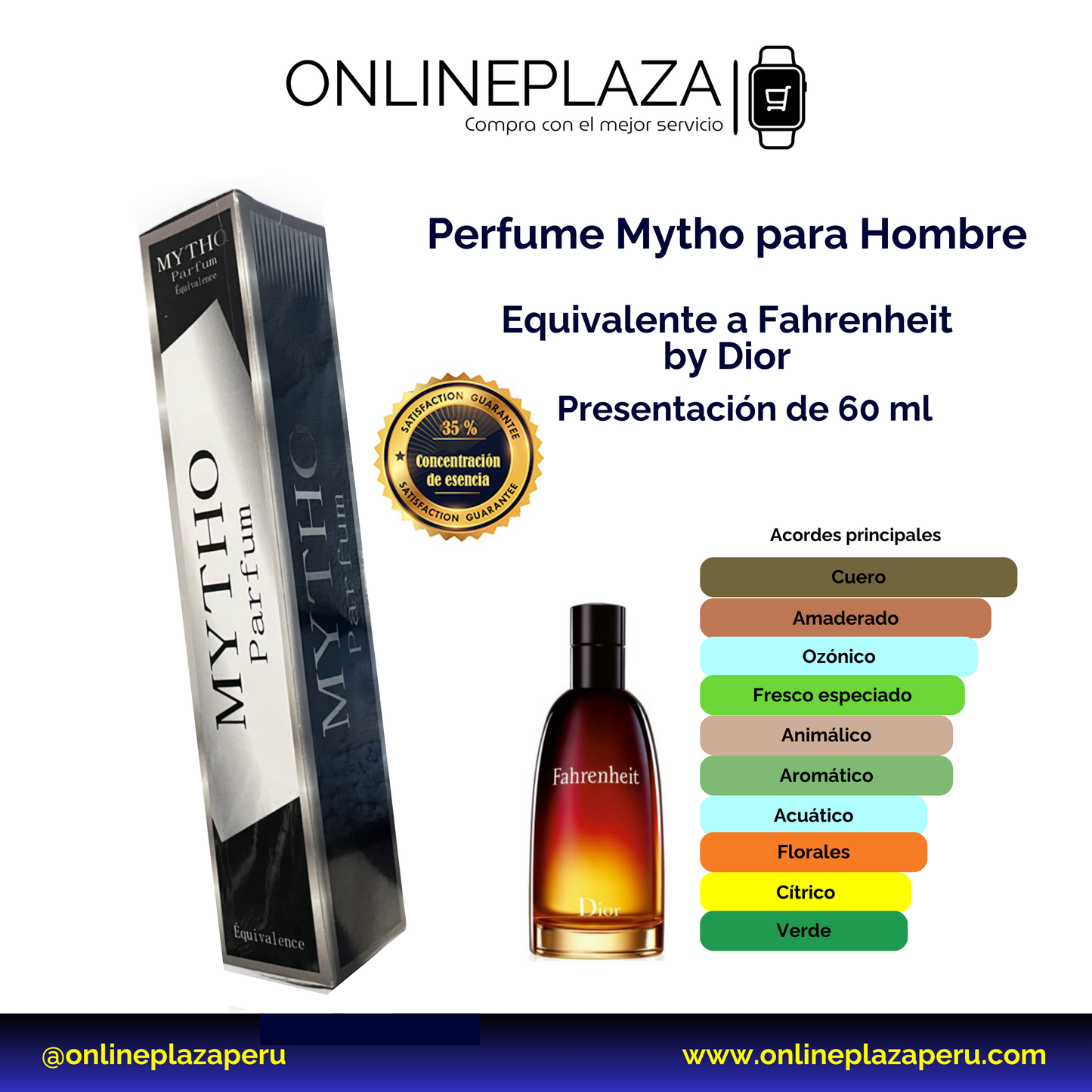 Perfume Equivalente Fragancia Fahrenheit de Dior