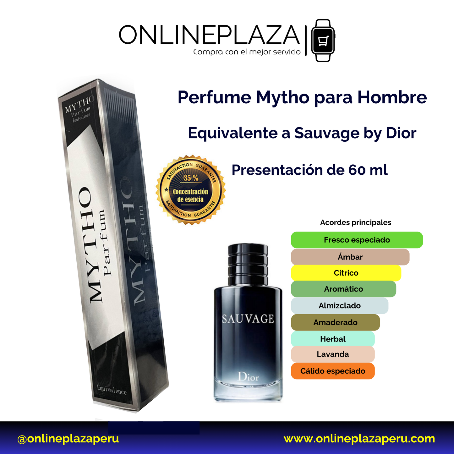 Perfume Equivalente Fragancia Sauvage de Dior