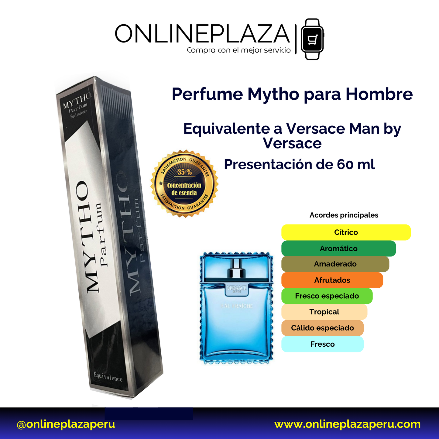 Perfume Equivalente Fragancia Versace Man Eau Fraiche de Versace