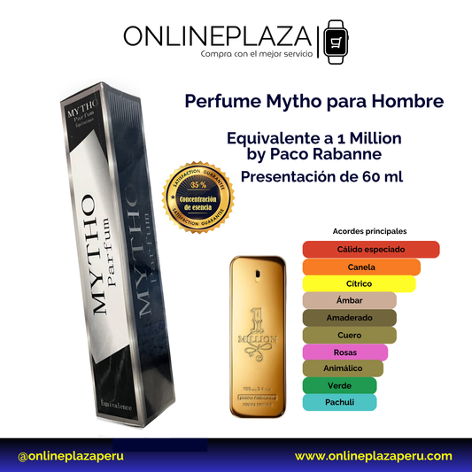 Perfume Equivalente Fragancia 1 Million de Paco Rabanne 60 Ml