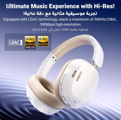 Ugreen Audifonos HiTune MAX5C ANC Sonido Espacial HiRes LDAC Blanco