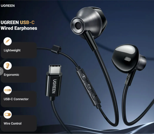 UGreen Audífonos Alámbricos de Alta Fidelidad con Conector USB-C