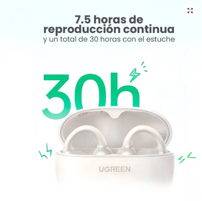 UGreen Audífonos Inalámbricos HiTune S3 Open-Ear Clip (Bluetooth 5.4) - Blanco Perla (WS209)