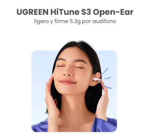UGreen Audífonos Inalámbricos HiTune S3 Open-Ear Clip (Bluetooth 5.4) - Blanco Perla (WS209)