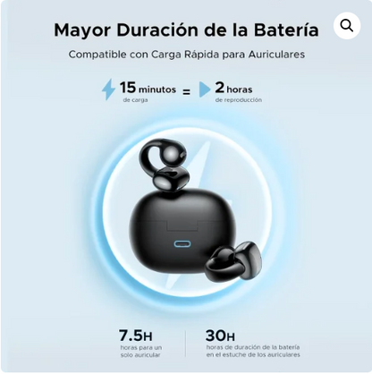 UGreen Audífonos Inalámbricos HiTune S3 Open-Ear Clip (Bluetooth 5.4) - Negro Absoluto (WS209)