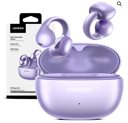 UGreen Audífonos Inalámbricos HiTune S3 Open-Ear Clip (Bluetooth 5.4) - Morado Cyber / Purpura Tech (WS209)
