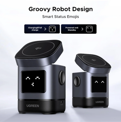 Estación de Carga Inalámbrica Magnética Ugreen Uno 15W (Diseño Robot)