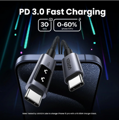 Cable de Carga Rápida Ugreen Uno USB-C a USB-C 100W