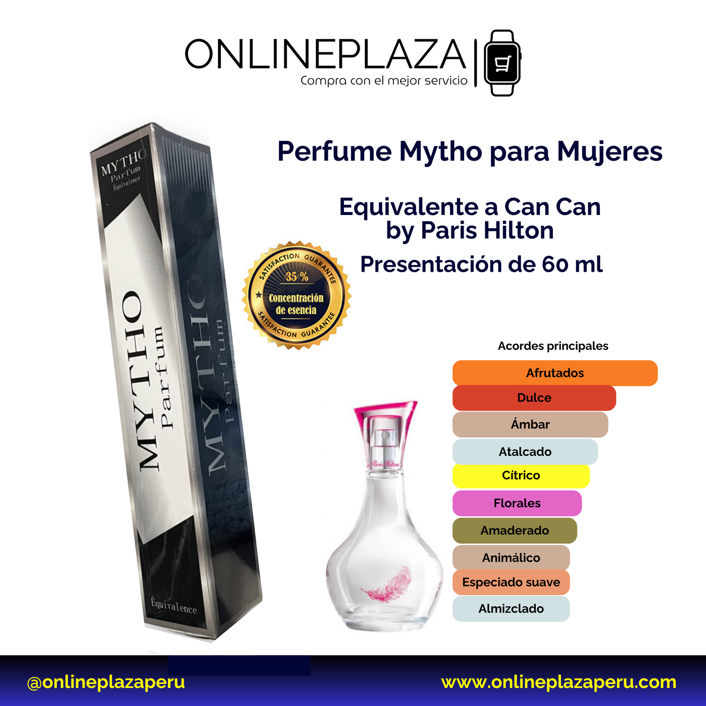 Perfume Equivalente Fragancia Can Can de Paris Hilton 60 Ml