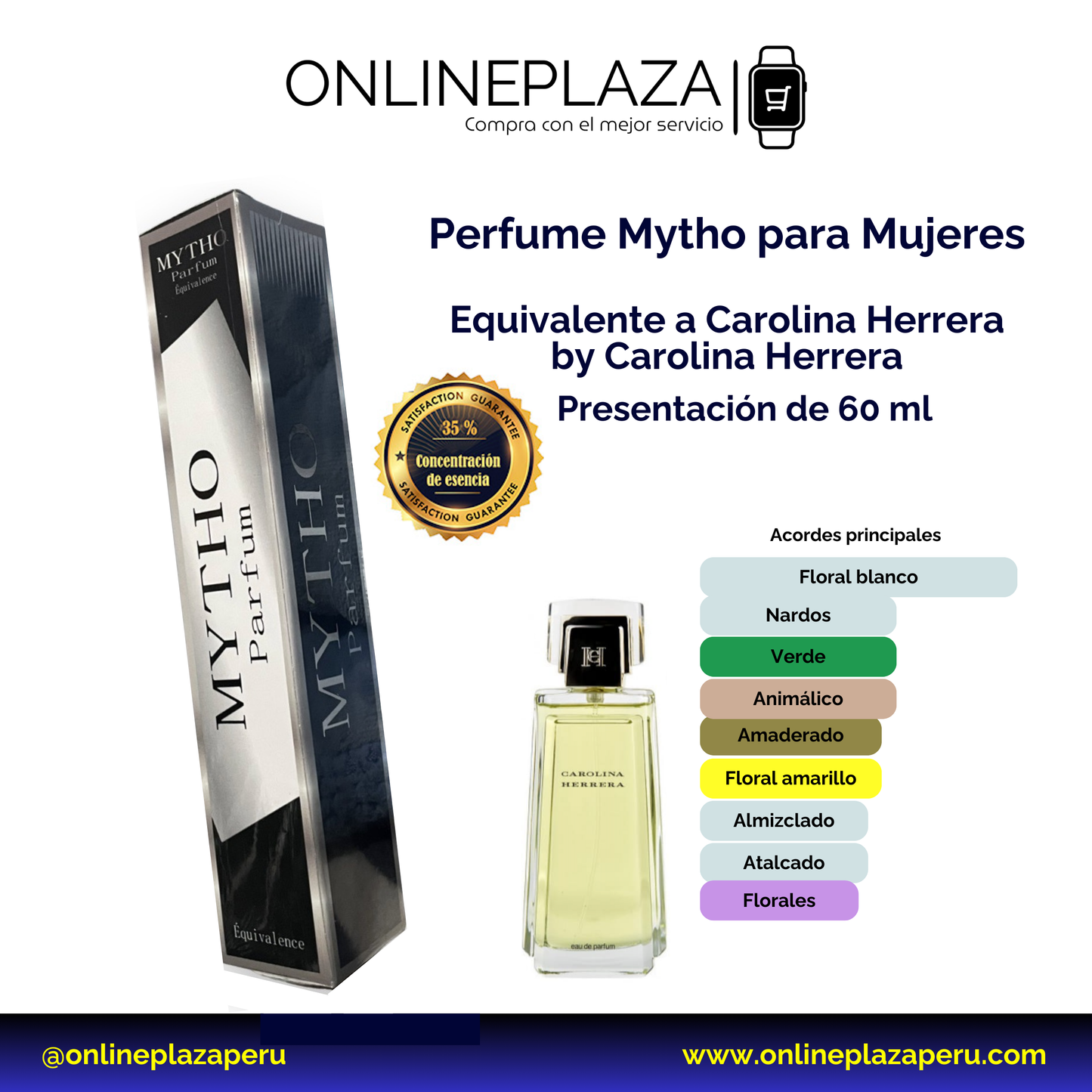 Perfume Equivalente Fragancia Carolina Herrena de Carolina Herrera 60 Ml