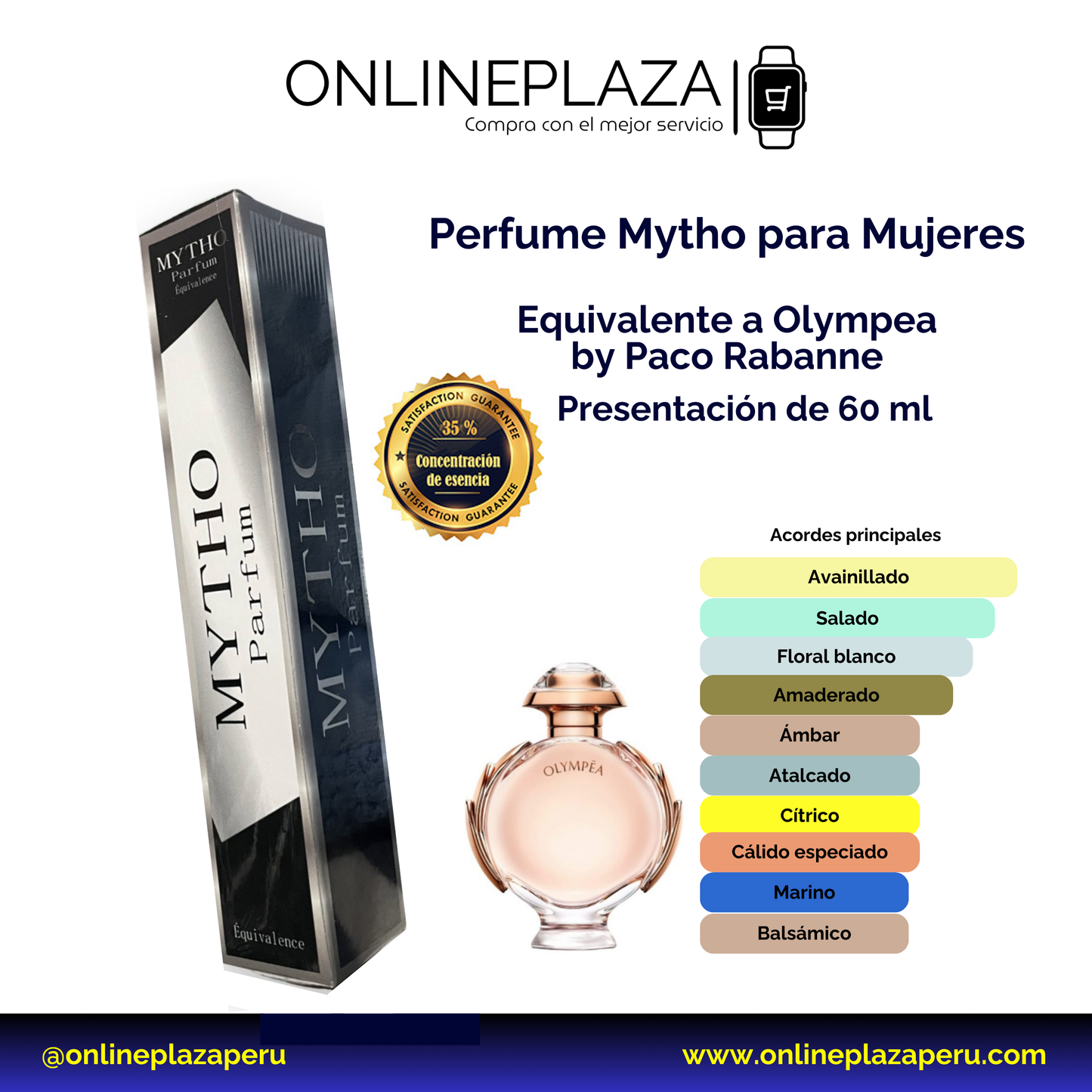 Perfume Equivalente Fragancia Olympea de Paco Rabanne 60 Ml