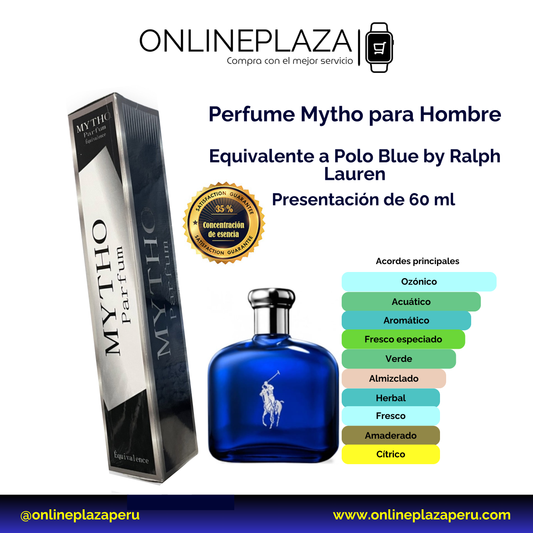 Perfume Equivalente Fragancia Polo Blue de Ralph Lauren 60 Ml