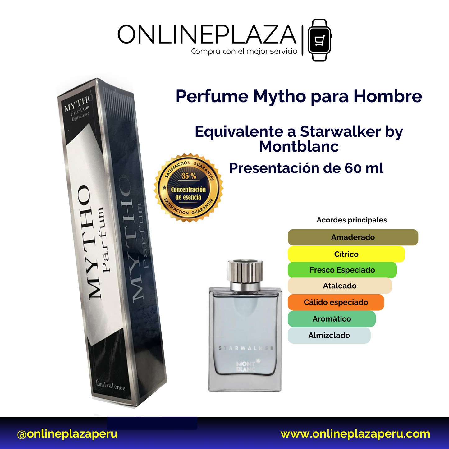 Perfume Equivalente Fragancia Starwalker de Montblanc 60 Ml