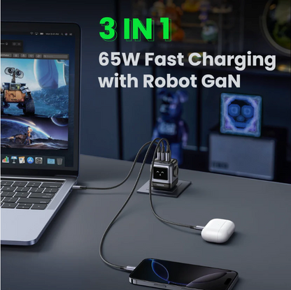 Cargador Carga Rápida Ugreen Nexode RG 65W (Diseño Robot Tipo C)