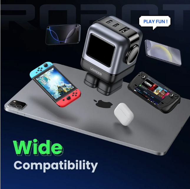Cargador Carga Rápida Ugreen Nexode RG 65W (Diseño Robot Tipo C)