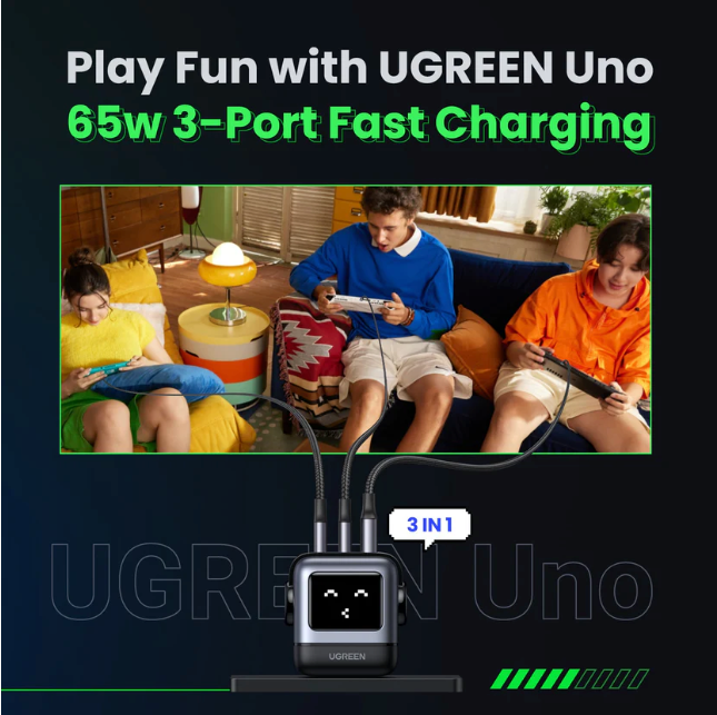 Cargador Carga Rápida Ugreen Nexode RG 65W (Diseño Robot Tipo C)