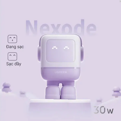 Cargador Carga Rápida Ugreen Nexode RG 30W (Diseño Robot - Edición Morado)