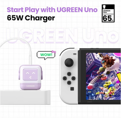 Cargador Carga Rápida Ugreen Nexode RG 65W (Diseño Robot - Edición Morado)